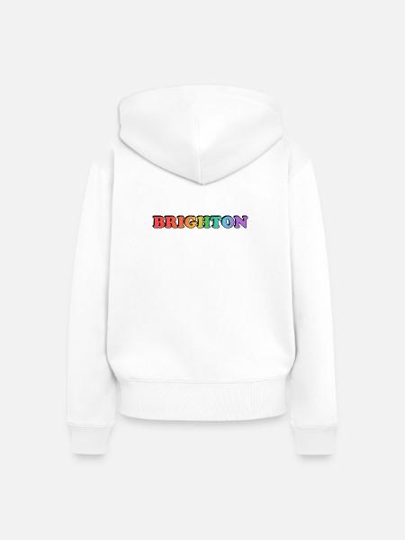 Brighton schwuler LGBTQ Rainbow Pride - Frauen Premium Bio Zip Hoodie - Weiß
