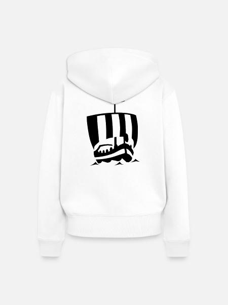Wikinger Schiff - Frauen Premium Bio Zip Hoodie - Weiß