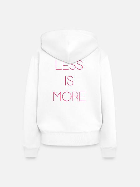 Weniger ist mehr - Frauen Premium Bio Zip Hoodie - Weiß
