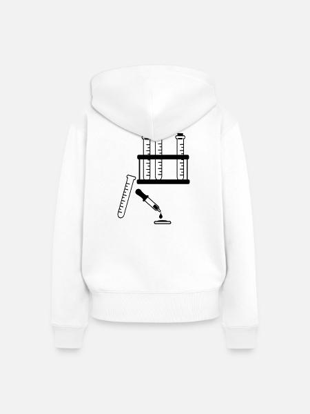 Reagenzgläser und Pipette - Frauen Premium Bio Zip Hoodie - Weiß
