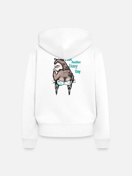 Beschäftigt - Frauen Premium Bio Zip Hoodie - Weiß