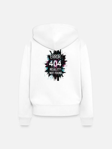 Error: Realität nicht gefunden - Frauen Premium Bio Zip Hoodie - Weiß