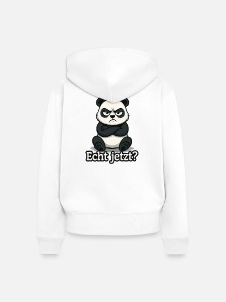 Panda Echt Jetzt? - Frauen Premium Bio Zip Hoodie - Weiß