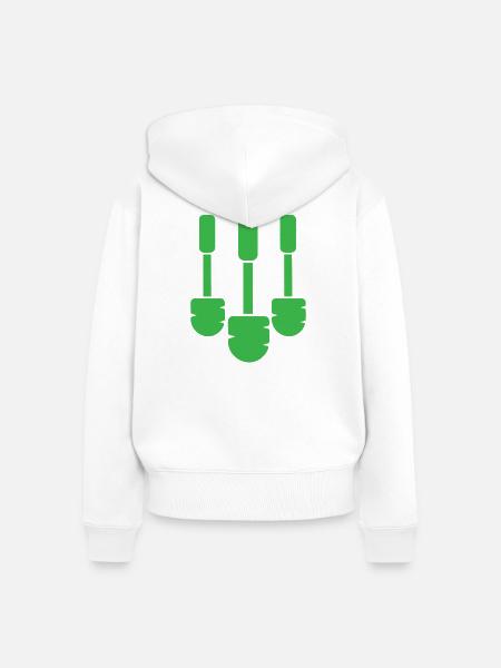 Die beste Klobürste mal drei! - Frauen Premium Bio Zip Hoodie - Weiß