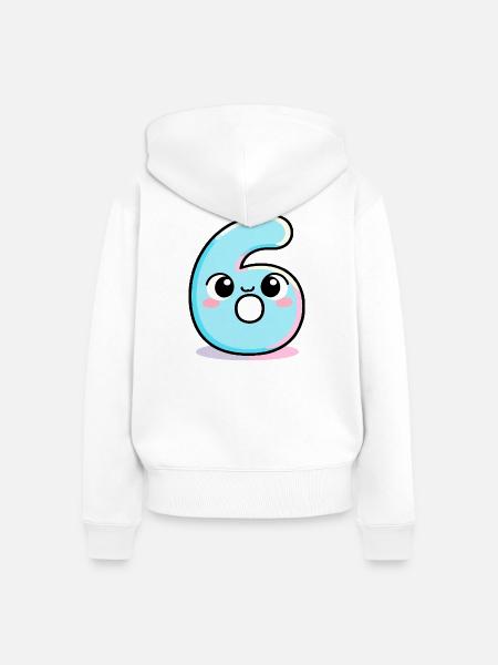 Sechs niedliche Torte - Frauen Premium Bio Zip Hoodie - Weiß