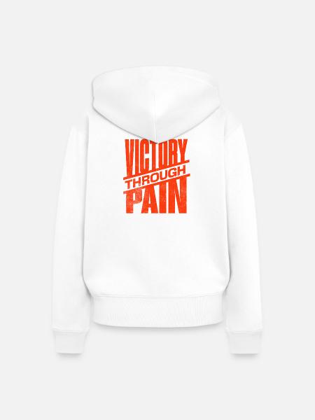 Sieg - Frauen Premium Bio Zip Hoodie - Weiß
