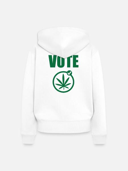 Cannabis – Weed – Legalisierung - Frauen Premium Bio Zip Hoodie - Weiß