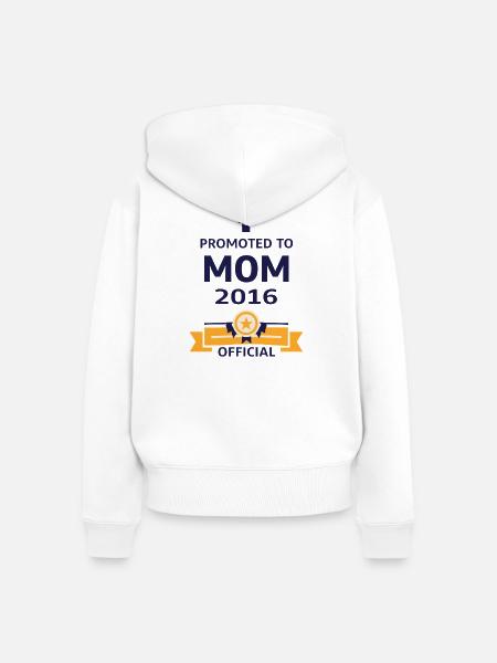 Beförderung zur Mutter 2016 - Frauen Premium Bio Zip Hoodie - Weiß