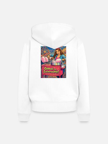 Globuli zu Zuckerwatte - Frauen Premium Bio Zip Hoodie - Weiß