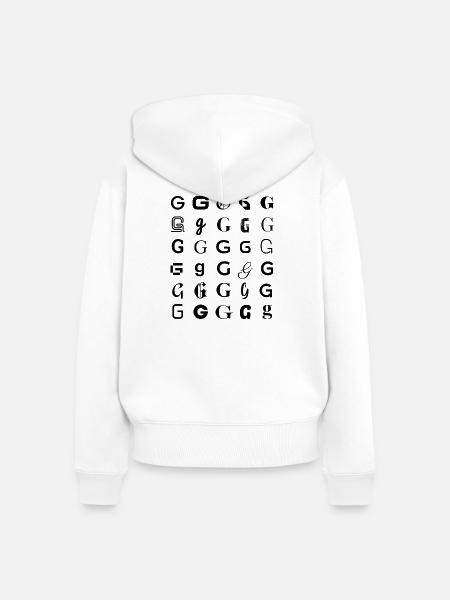 Typografie G-Buchstaben-Mosaikdesign - Frauen Premium Bio Zip Hoodie - Weiß