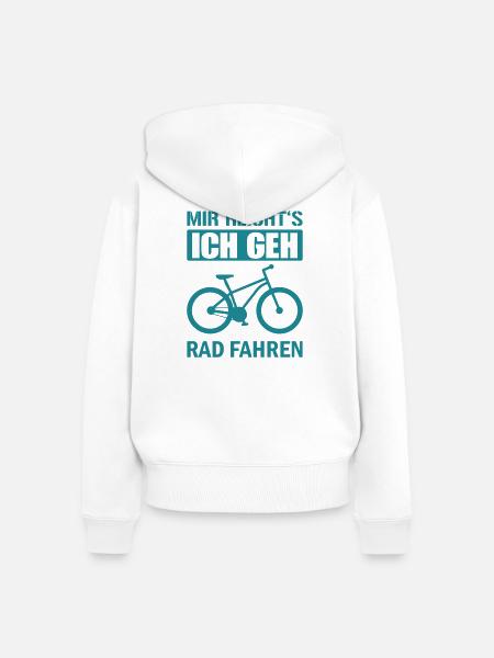 Mir reicht's: Ich geh Radfahren - Frauen Premium Bio Zip Hoodie - Weiß