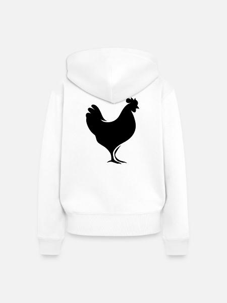 Huhn - Frauen Premium Bio Zip Hoodie - Weiß