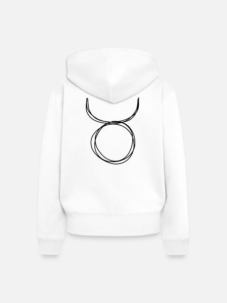Sternzeichen Stier handgezeichnet - Frauen Premium Bio Zip Hoodie - Weiß