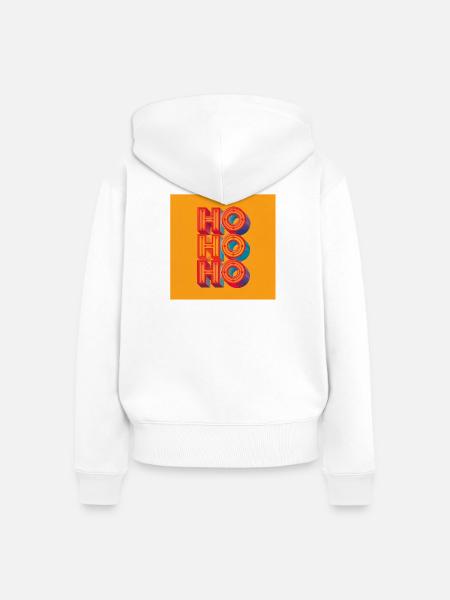 HO HO HO - Frauen Premium Bio Zip Hoodie - Weiß