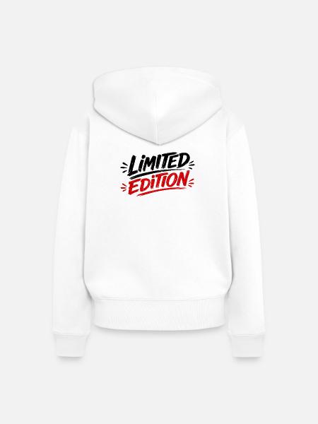 Limitierte Edition Logo Print - Frauen Premium Bio Zip Hoodie - Weiß