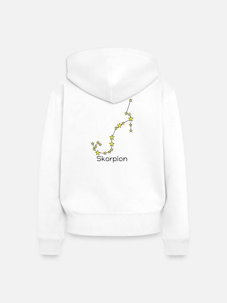 Sternzeichen Skorpion - Frauen Premium Bio Zip Hoodie - Weiß