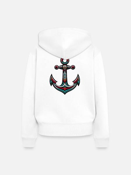 Ein Anker - Frauen Premium Bio Zip Hoodie - Weiß