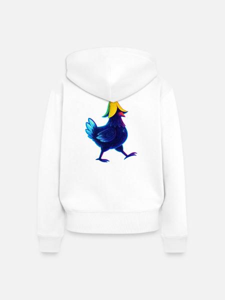 Hühnchen-Banane - Frauen Premium Bio Zip Hoodie - Weiß