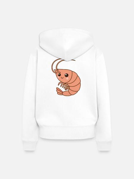 Garnele Shrimp - Frauen Premium Bio Zip Hoodie - Weiß