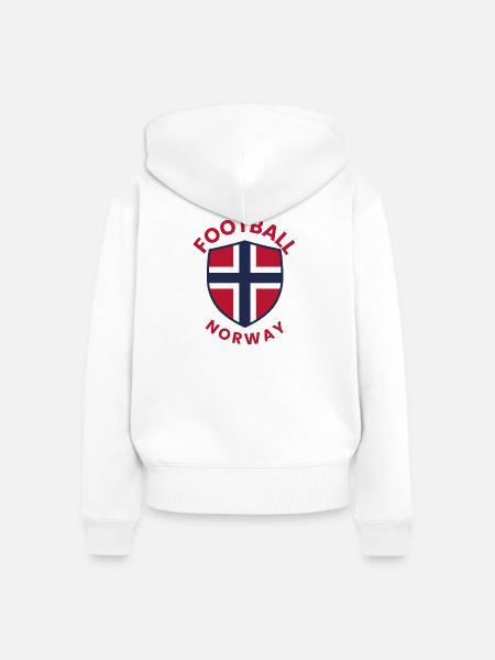 Norwegisches Fußballwappen Emblem - Frauen Premium Bio Zip Hoodie - Weiß
