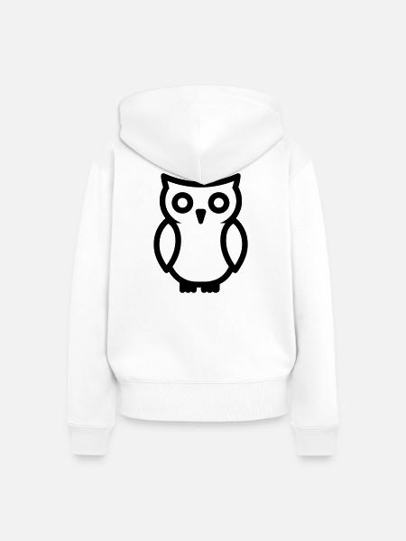 Eule - Frauen Premium Bio Zip Hoodie - Weiß