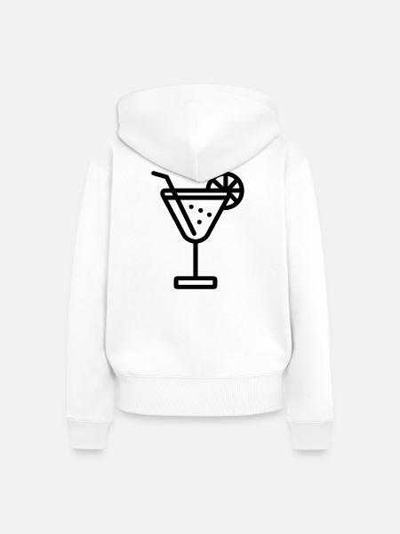 Cocktail - Frauen Premium Bio Zip Hoodie - Weiß