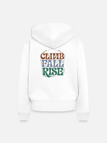 Dawn Mountain und Laub - Frauen Premium Bio Zip Hoodie - Weiß