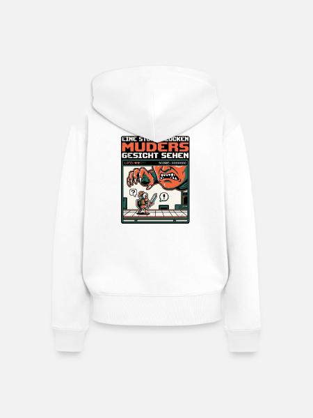 Gamer Retro Endgegner Mutter - Frauen Premium Bio Zip Hoodie - Weiß