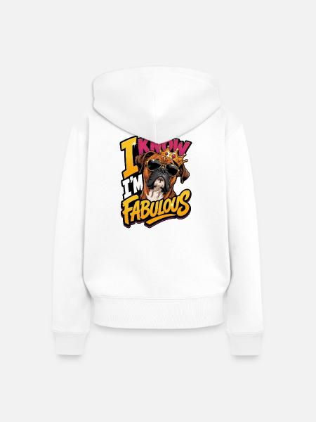 Boxershorts - Frauen Premium Bio Zip Hoodie - Weiß