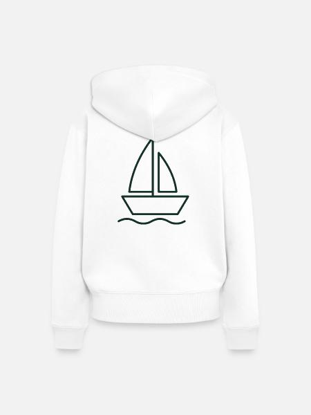 Segelboot — Segler - Frauen Premium Bio Zip Hoodie - Weiß