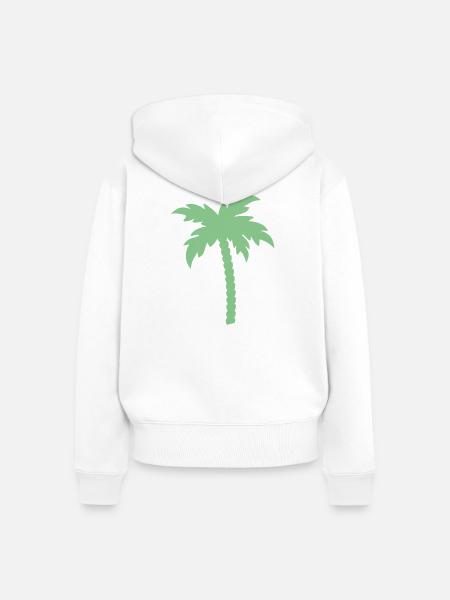 Palme Silhouette  - Frauen Premium Bio Zip Hoodie - Weiß