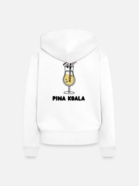 PINA KOALA - Frauen Premium Bio Zip Hoodie - Weiß