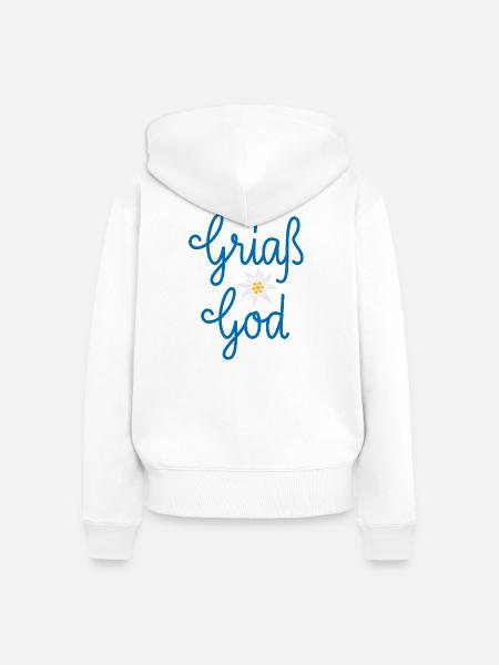 Griaß God - Frauen Premium Bio Zip Hoodie - Weiß
