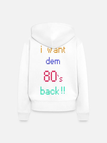 Retro 80er Rückkehr Pixelkunst - Frauen Premium Bio Zip Hoodie - Weiß