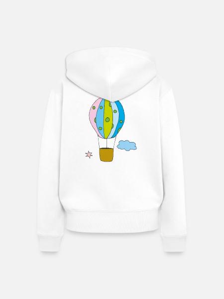 heissluftballon - Frauen Premium Bio Zip Hoodie - Weiß