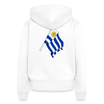 Flagge von Uruguay - Frauen Premium Bio Zip Hoodie - Weiß - Hinten - AI Model Female 172 light (172cm)
