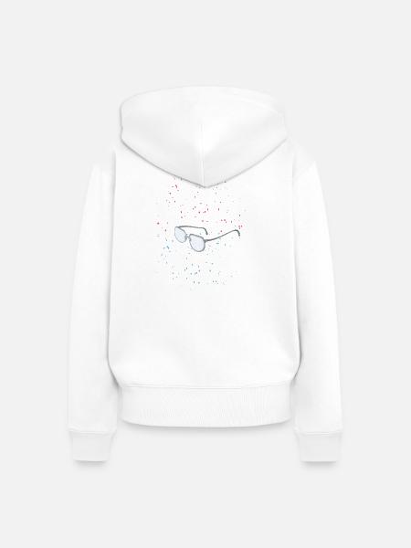 glasses in the space - Frauen Premium Bio Zip Hoodie - Weiß
