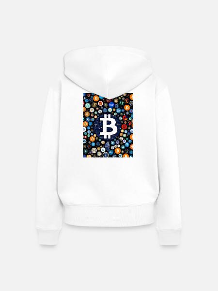 JensJensen - Frauen Premium Bio Zip Hoodie - Weiß