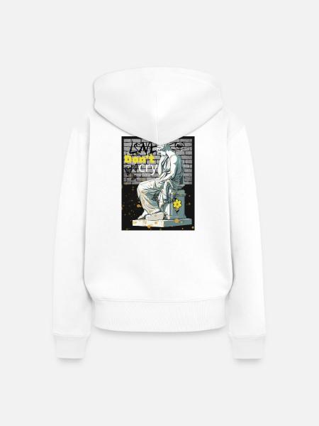 Weine nicht - Frauen Premium Bio Zip Hoodie - Weiß
