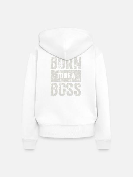 Geniales Muster für Geschäftsinhaber - Frauen Premium Bio Zip Hoodie - Weiß