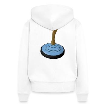 2025-EISSTOCK-hellblau - Sweat à capuche zippé Premium bio Femme - blanc - Dos - AI Model Female 172 light (172cm)