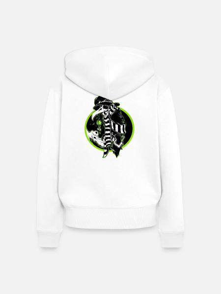 Rabe - Frauen Premium Bio Zip Hoodie - Weiß