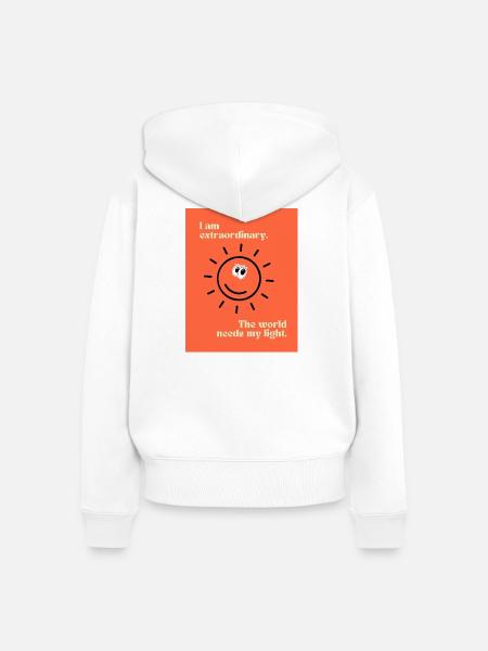 I am extraordinary. - Frauen Premium Bio Zip Hoodie - Weiß