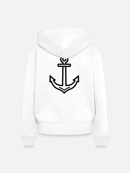 Anker - Frauen Premium Bio Zip Hoodie - Weiß