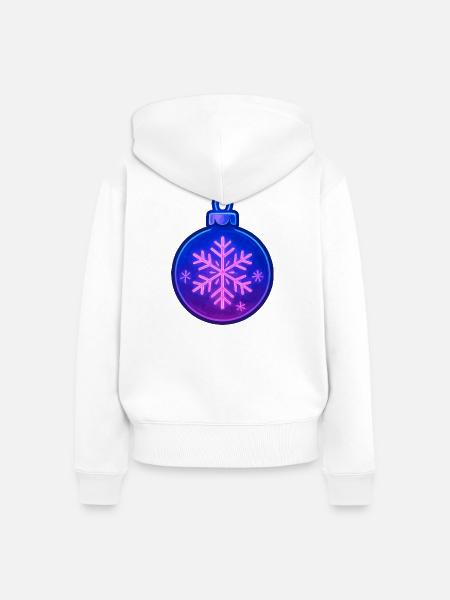 Weihnachtskugel Ornament - Frauen Premium Bio Zip Hoodie - Weiß