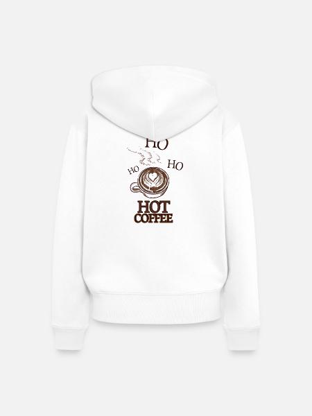 Hot Coffee-Kaffeefans Kaffeeliebhaber Weihnachten - Frauen Premium Bio Zip Hoodie - Weiß