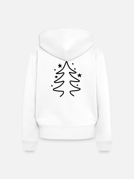 Minimalistischer Weihnachtsbaum mit Sternen - Frauen Premium Bio Zip Hoodie - Weiß