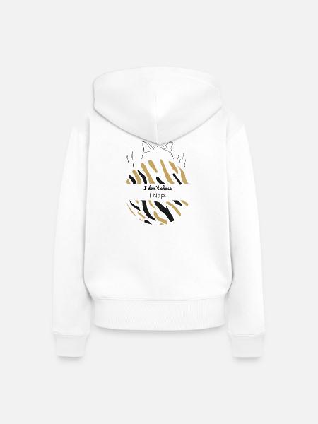 Tiger Streifen Halbkreis - Frauen Premium Bio Zip Hoodie - Weiß