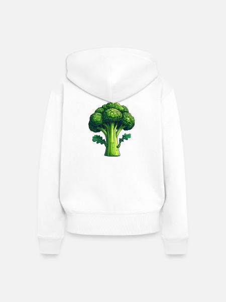 Brokkoli - Frauen Premium Bio Zip Hoodie - Weiß