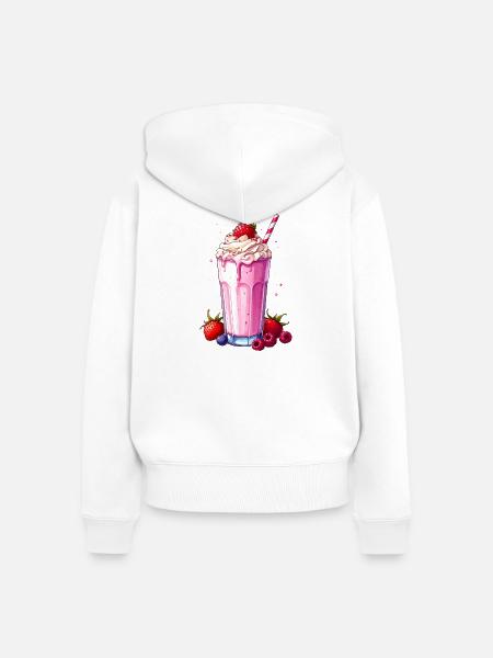 Milchshake - Frauen Premium Bio Zip Hoodie - Weiß